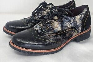 L'Artiste By Spring Step Muggiasti-Viv Black Leather Women's Sz EUR 37 US 6.5/7